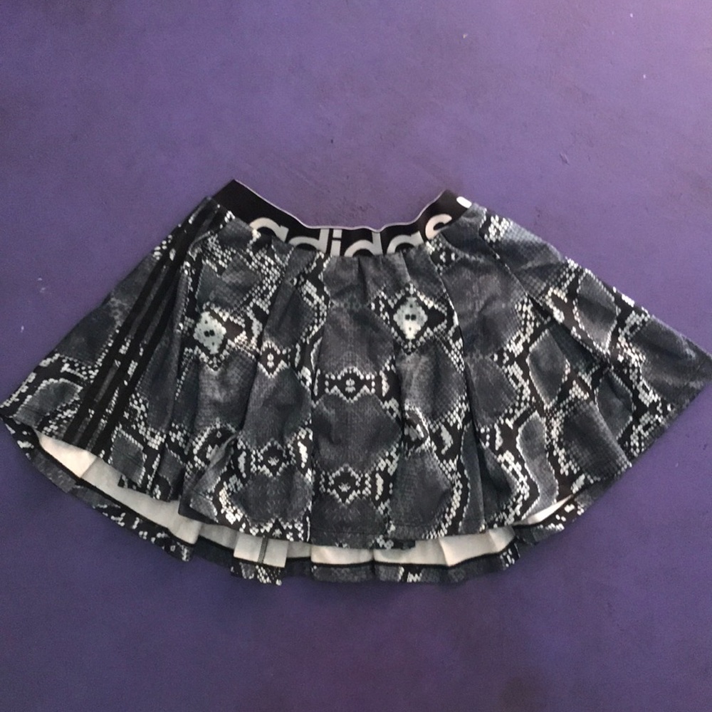 Adidas pleated snakeskin skirt